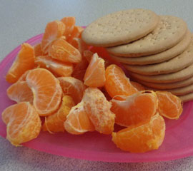 Healthy snacks are provided at Little Angels Nursery in New Milton